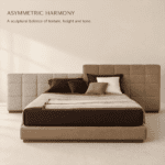 Asymmetric Layered Upholstered Platform Bed - Image 2