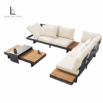 Modular Aluminum Outdoor Lounge Set with Adjustable Seating