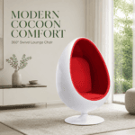 Modern Egg-Shaped Swivel Lounge Chair - Image 4