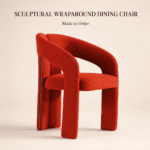 Sculptural Wraparound Bouclé Dining Chair - Image 2