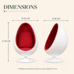 Modern Egg-Shaped Swivel Lounge Chair - Image 3