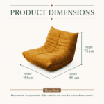 Modular Corduroy Lounge Chair and Footstool Set - Image 6