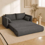 Dark Grey Convertible Pull-Out Sofa Bed - Image 3