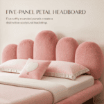 Sculptural Petal Long-Pile Upholstered Bed - Image 4