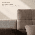 Asymmetric Layered Upholstered Platform Bed - Image 3