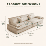 Oversized Loose-Cushion Four-Seater Sofa - Image 4