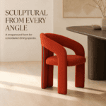 Sculptural Wraparound Bouclé Dining Chair - Image 3