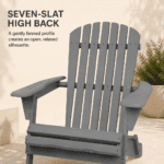 Foldable Adirondack Outdoor Chair with Wide Armrests - Image 3
