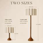 Sculptural Wood Lamp with Pleated Fabric Shade - Image 5