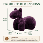 Deep Purple Sculptural Animal Lounge Chair - Image 3