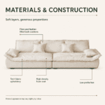 Oversized Loose-Cushion Four-Seater Sofa - Image 5