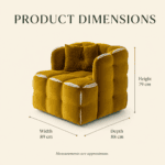 Custom Quilted Contrast-Trim Upholstered Armchair - Image 4