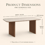 Rounded Travertine-Effect Sintered Stone Dining Table - Image 4