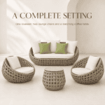 Sculptural Open-Weave Outdoor Lounge Set - Image 3