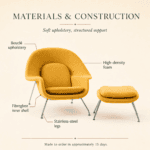 Custom Bouclé Lounge Chair and Ottoman Set - Image 4