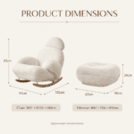 Plush Rocking Lounge Chair and Ottoman Set - Image 3