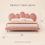 Sculptural Petal Long-Pile Upholstered Bed - Image 2