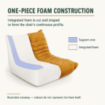 Modular Corduroy Lounge Chair and Footstool Set - Image 7