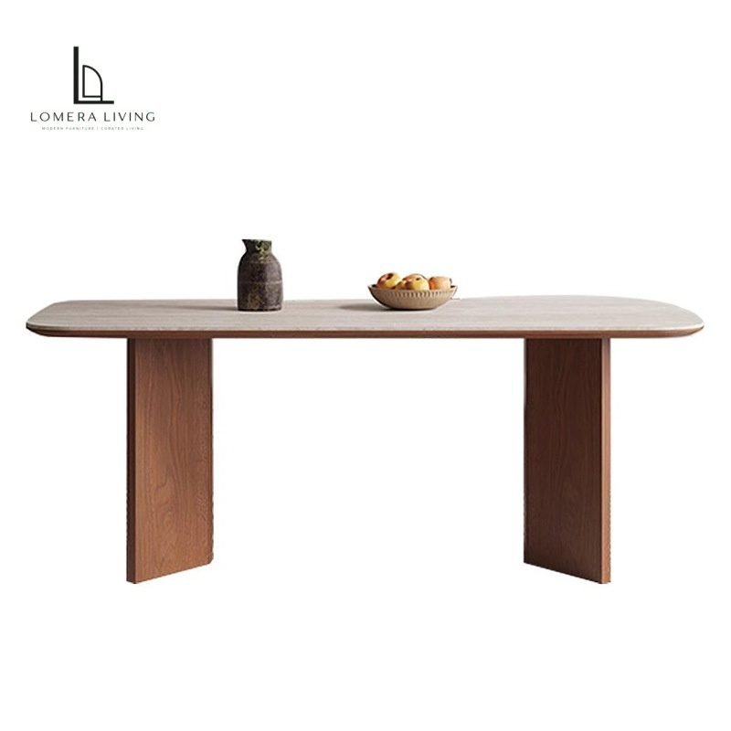 O1CN0104D0Zk1n97ViZ12xh_!!1001055046-0-cib Rounded Travertine-Effect Sintered Stone Dining Table - Image 1