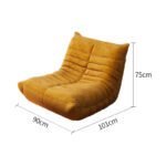 Modular Corduroy Lounge Chair and Footstool Set - Image 2