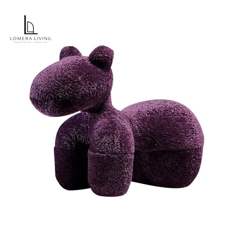Deep Purple Sculptural Animal Lounge Chair Deep purple sculptural animal lounge chair with textured upholstery