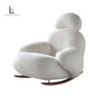 Plush Rocking Lounge Chair and Ottoman Set