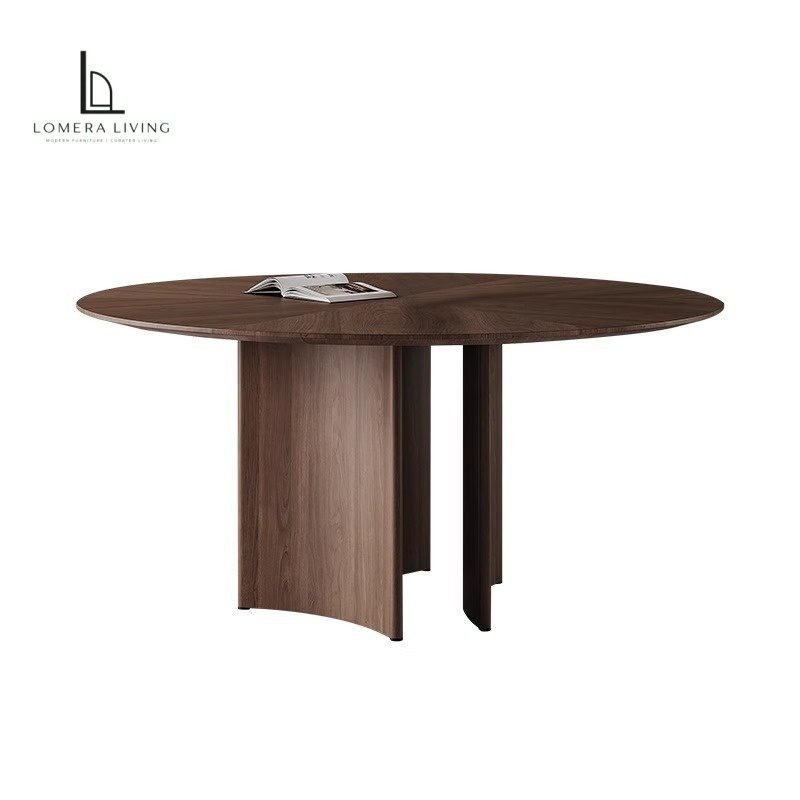 O1CN01e86EF11n97VjWPt9L_!!1001055046-0-cib Black Walnut Round Dining Table with Removable Stone Lazy Susan - Image 1