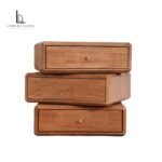 Three-Tier Rotating Wood Nightstand