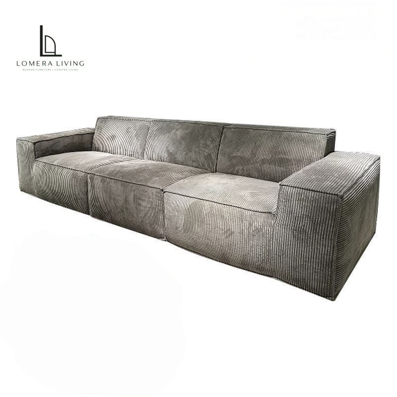 O1CN01hBoDD11zVMGUWVrSV_!!2145326719-0-cib_副本 Sculptural Wide-Arm Corduroy Three-Seater Sofa - Image 1