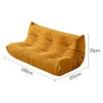 Modular Corduroy Lounge Chair and Footstool Set - Image 4