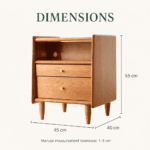 Natural Cherry Wood Cable-Management Nightstand - Image 2