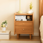 Natural Cherry Wood Cable-Management Nightstand - Image 4