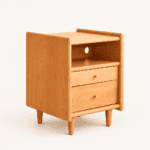 Natural Cherry Wood Cable-Management Nightstand - Image 3