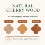 Natural Cherry Wood Five-Drawer Chest - Image 3