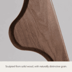 Close-up of the solid-wood grain on a hanging floor lamp