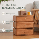 Three-Tier Rotating Wood Nightstand - Image 2