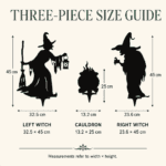 3-Piece Halloween Witch Yard Silhouette Set - Image 2