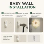 Illuminated Flower Pendulum Wall Clock - Image 3