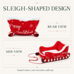 Christmas Sleigh Pet Bed for Cats and Dogs - Image 2