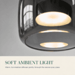 3-Light Glass Cluster Pendant with Warm LED - Image 4