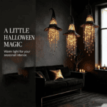 Lighted Hanging Witch Hat Star Garland Halloween Decor — Set of 3 - Image 3