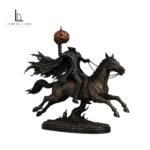 Headless Horseman Statue with Optional Pumpkin Light