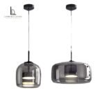 Modern Glass Pendant Light with Warm LED
