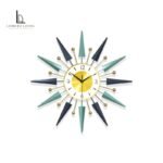 Multicolour Mid-Century Starburst Wall Clock