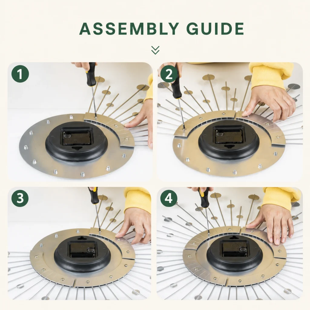 lomera-living-sunburst-wall-clock-assembly-guide