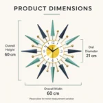 Multicolour Mid-Century Starburst Wall Clock - Image 2