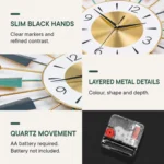 Multicolour Mid-Century Starburst Wall Clock - Image 4