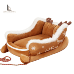 Christmas Sleigh Pet Bed for Cats and Dogs