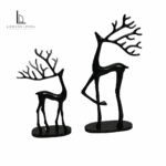 Metal Christmas Reindeer Figurines — Set of 2
