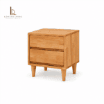 Rubberwood Nightstand with Drawer Storage